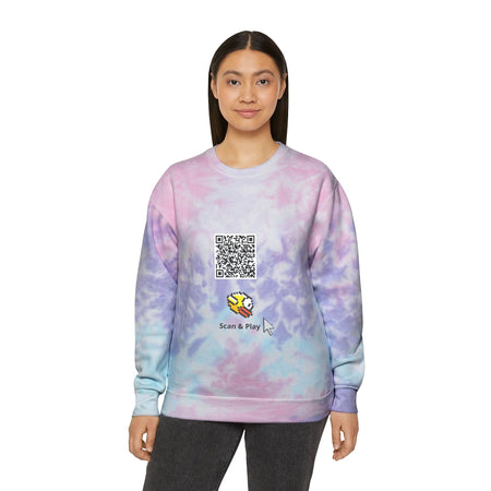 Scan & Play fluffy Bird Game Unisex Tie-Dye Sweatshirt
