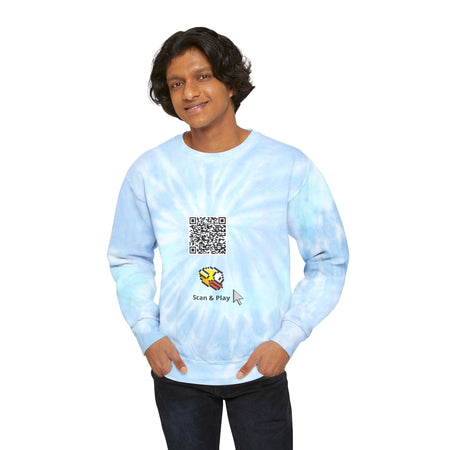 Scan & Play fluffy Bird Game Unisex Tie-Dye Sweatshirt
