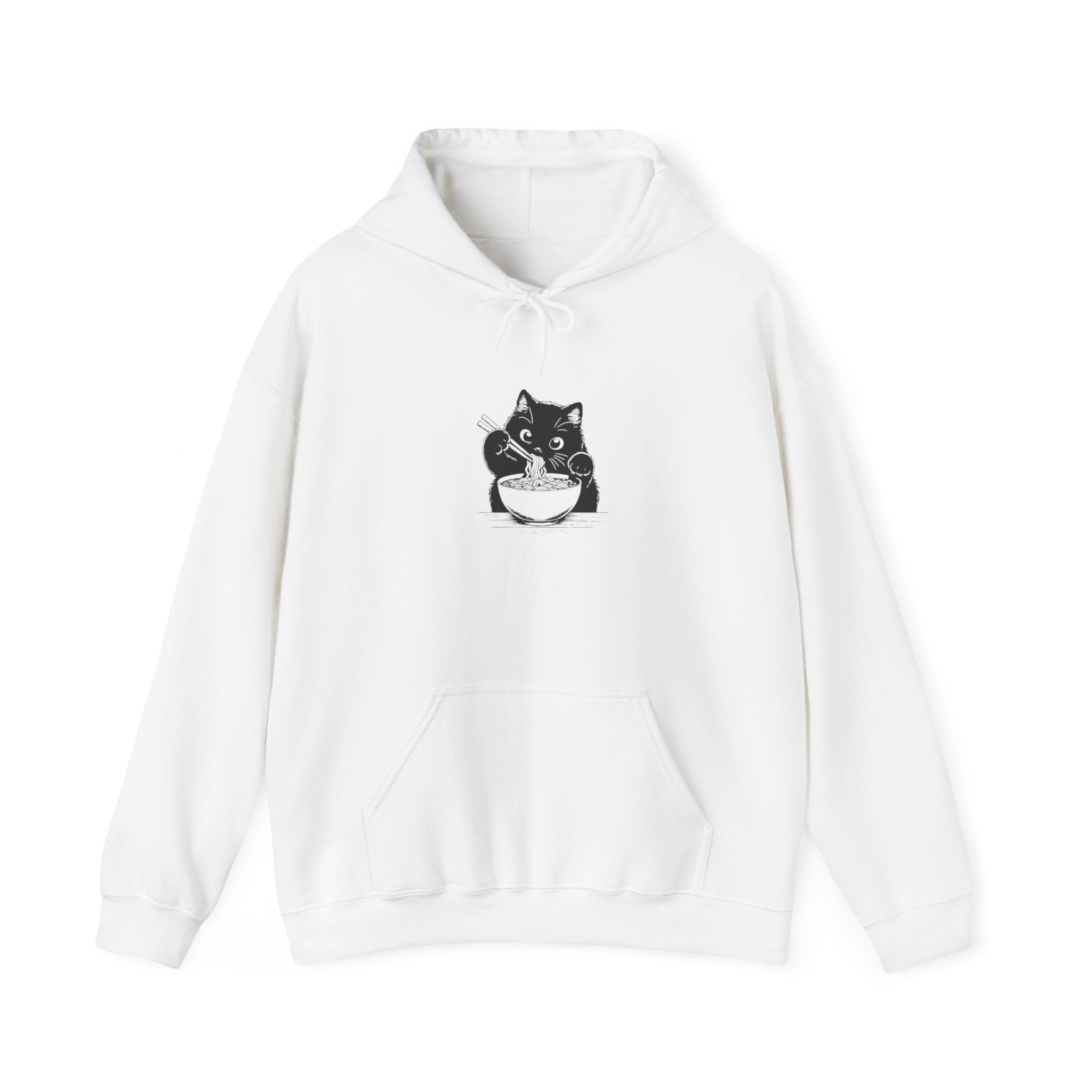 Cute Cat Eating Ramen Unisex Heavy Blend™ Hooded Sweatshirt Free Shipping
