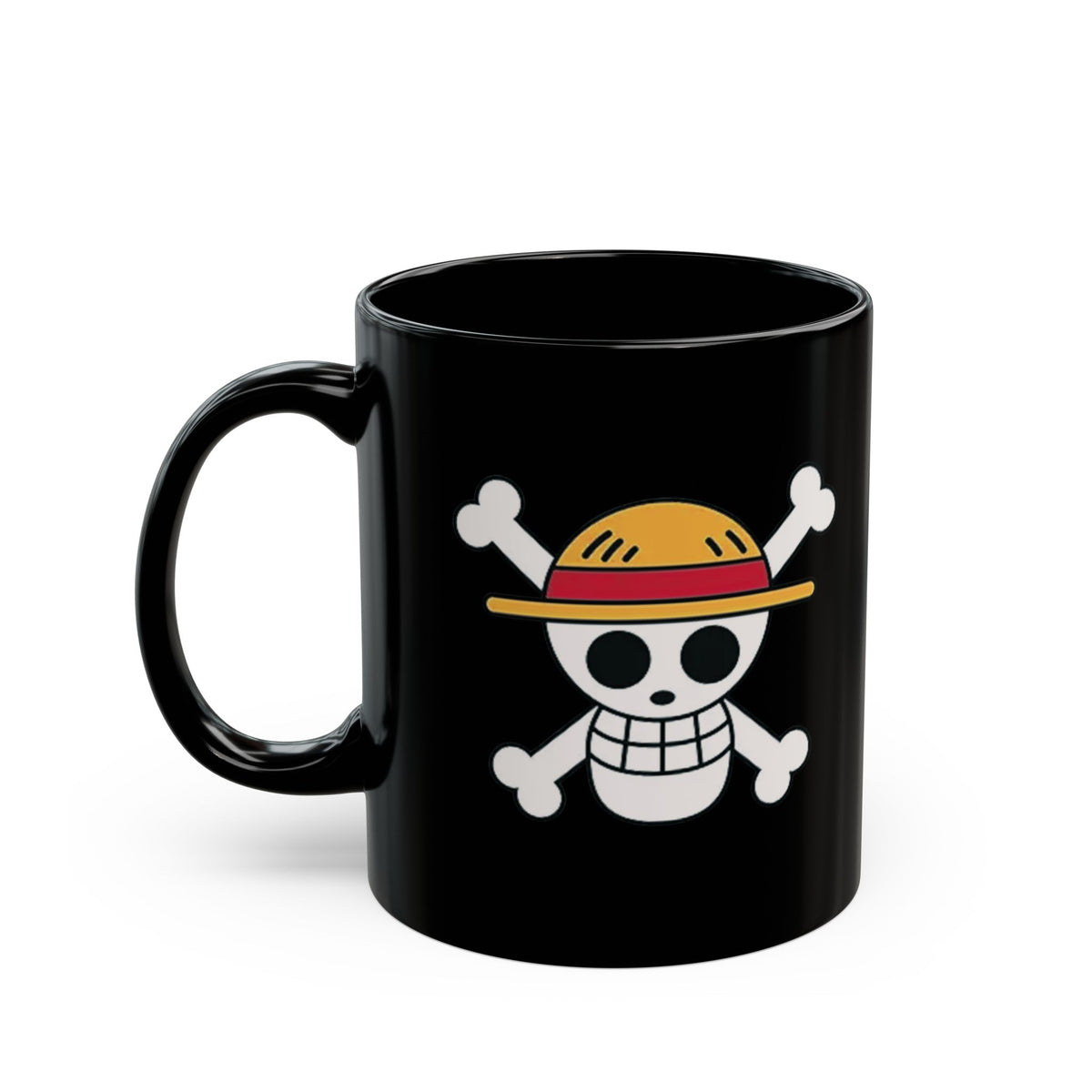 Strawhat Jolly Roger , One Piece Black Mug (11oz, 15oz)