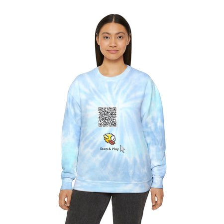 Scan & Play fluffy Bird Game Unisex Tie-Dye Sweatshirt
