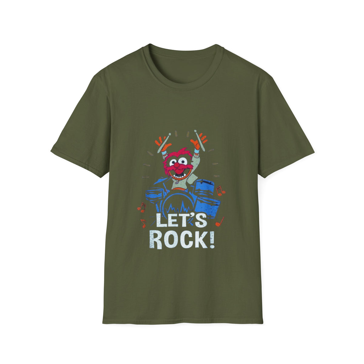 Rock Out with The Muppets Animal 'Let's Rock' Drums Unisex Softstyle T-Shirt