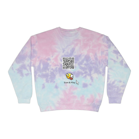 Scan & Play fluffy Bird Game Unisex Tie-Dye Sweatshirt
