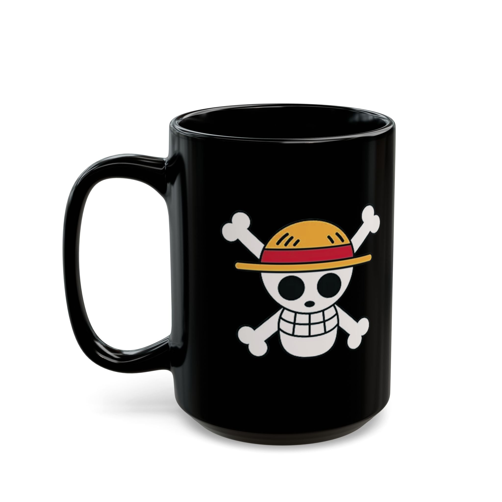 Strawhat Jolly Roger , One Piece Black Mug (11oz, 15oz)