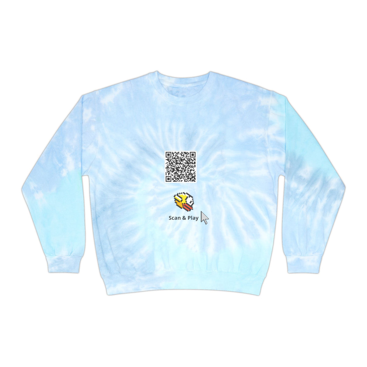 Scan & Play fluffy Bird Game Unisex Tie-Dye Sweatshirt
