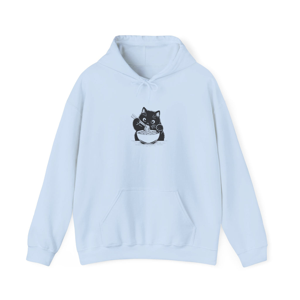 Cute Cat Eating Ramen Unisex Heavy Blend™ Hooded Sweatshirt Free Shipping
