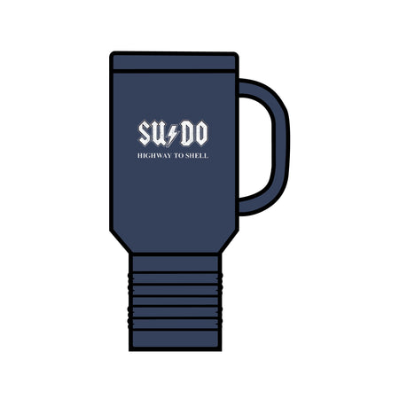 Sudo Highway to Shell Insulated Travel Mug, 40oz Perfect Gift for Linux Lovers, Programmers, and Hackers