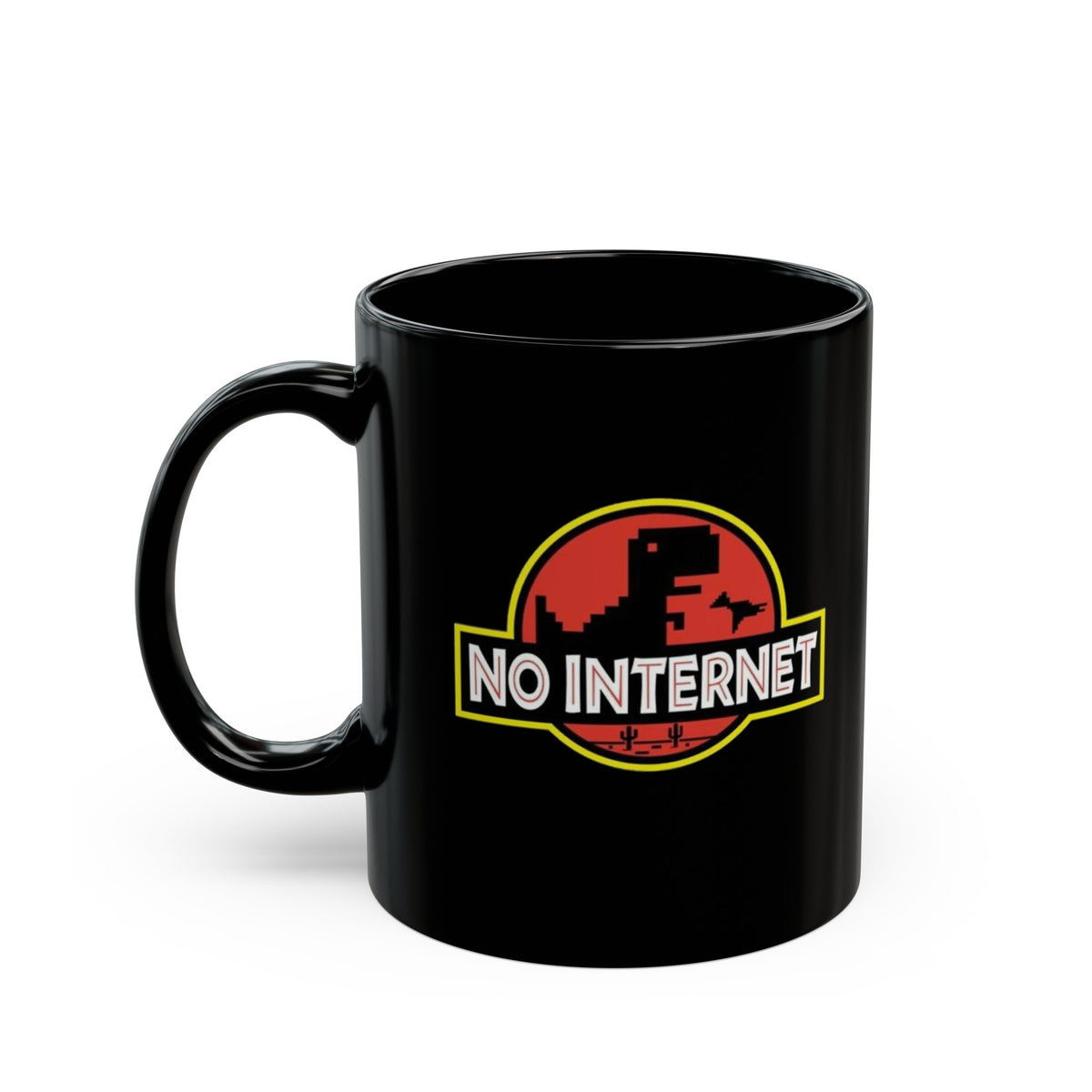 No Internet Jurassic Black Mug (11oz, 15oz)