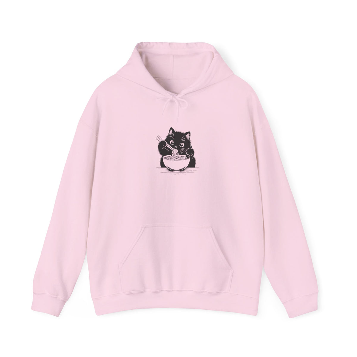 Cute Cat Eating Ramen Unisex Heavy Blend™ Hooded Sweatshirt Free Shipping
