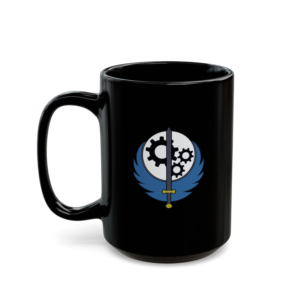 Fallout Brotherhood Of Steel - Fallout Brotherhood Of Steel Symbol Black Mug (Available in 11oz and 15oz)