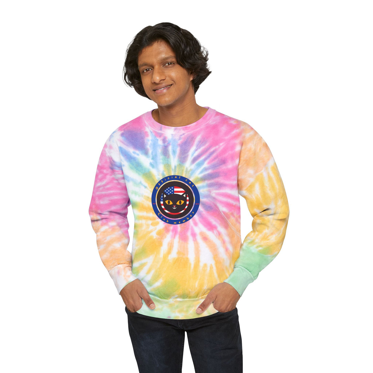 Cat Member Club Unisex Tie-Dye Sweatshirt