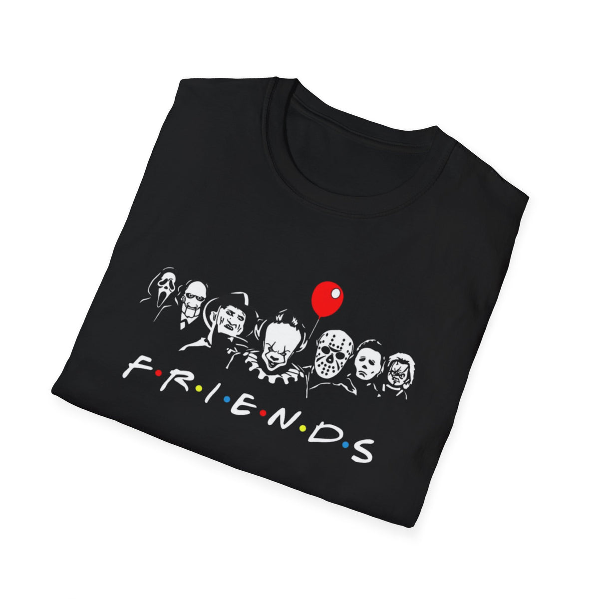 Friends Horror Movies T-Shirt Featuring Jason, IT, Pennywise for Horror Movie Fans