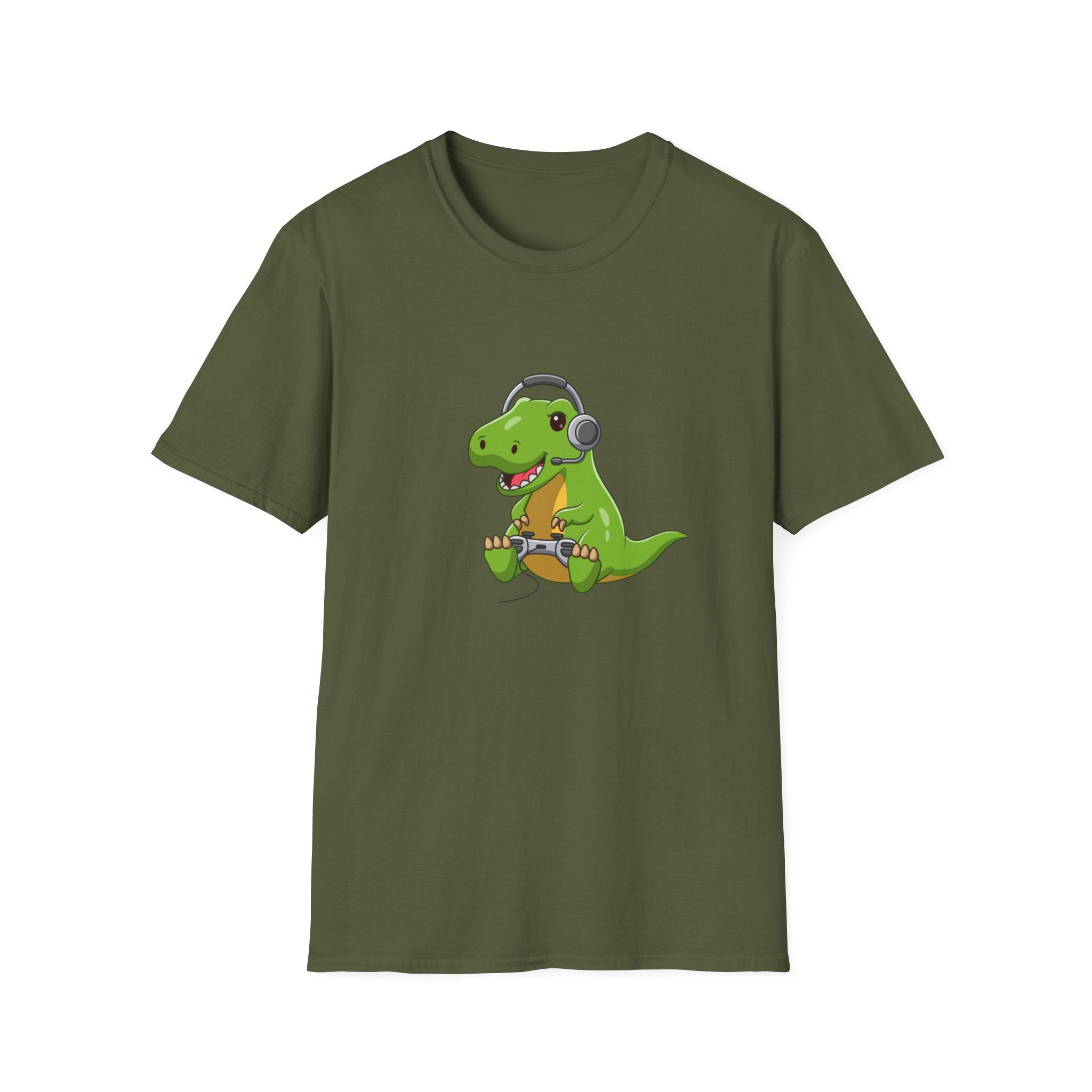 Dinosaur Playing Video Games T-Shirt – Fun & Unique Design for Gamers