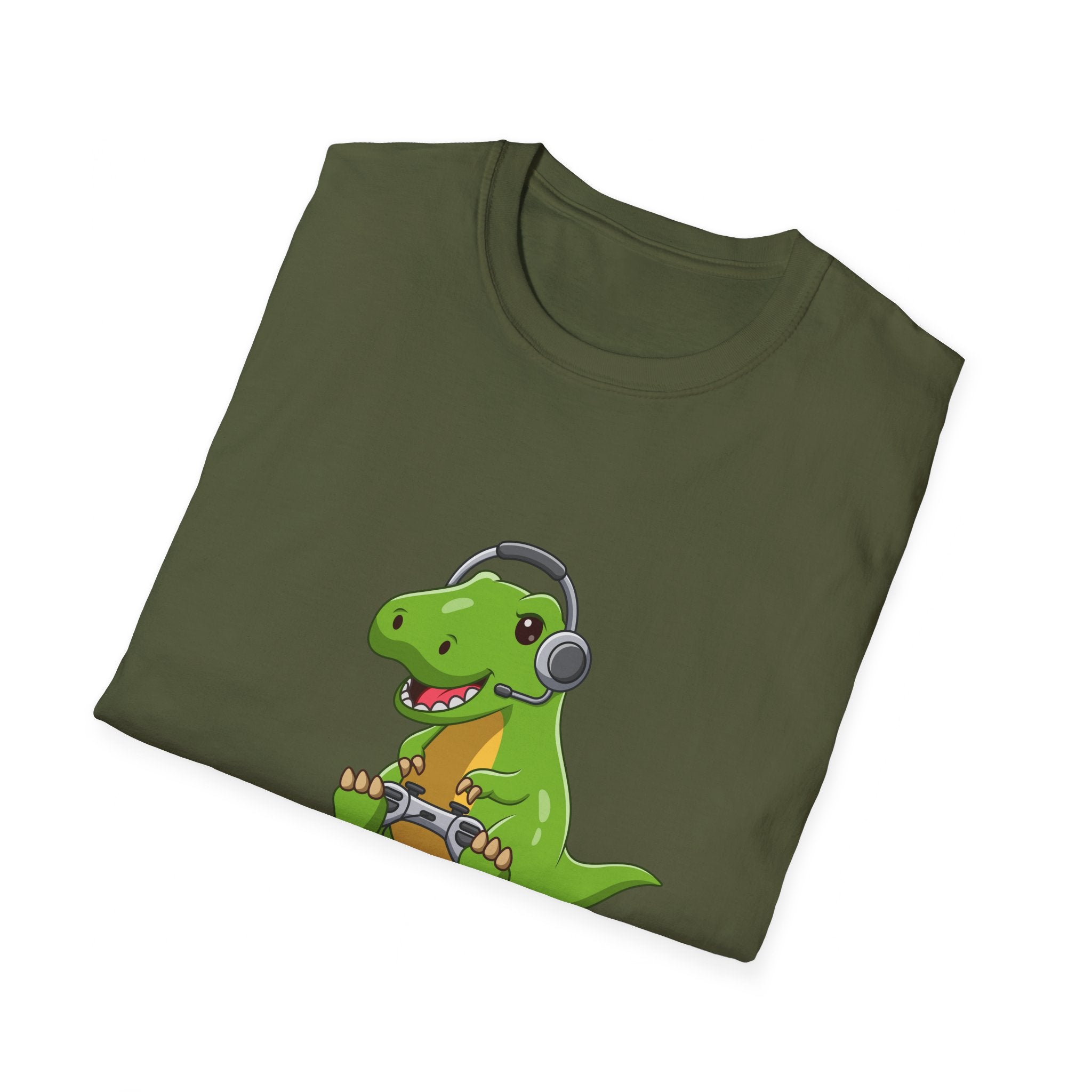 Dinosaur Playing Video Games T-Shirt – Fun & Unique Design for Gamers