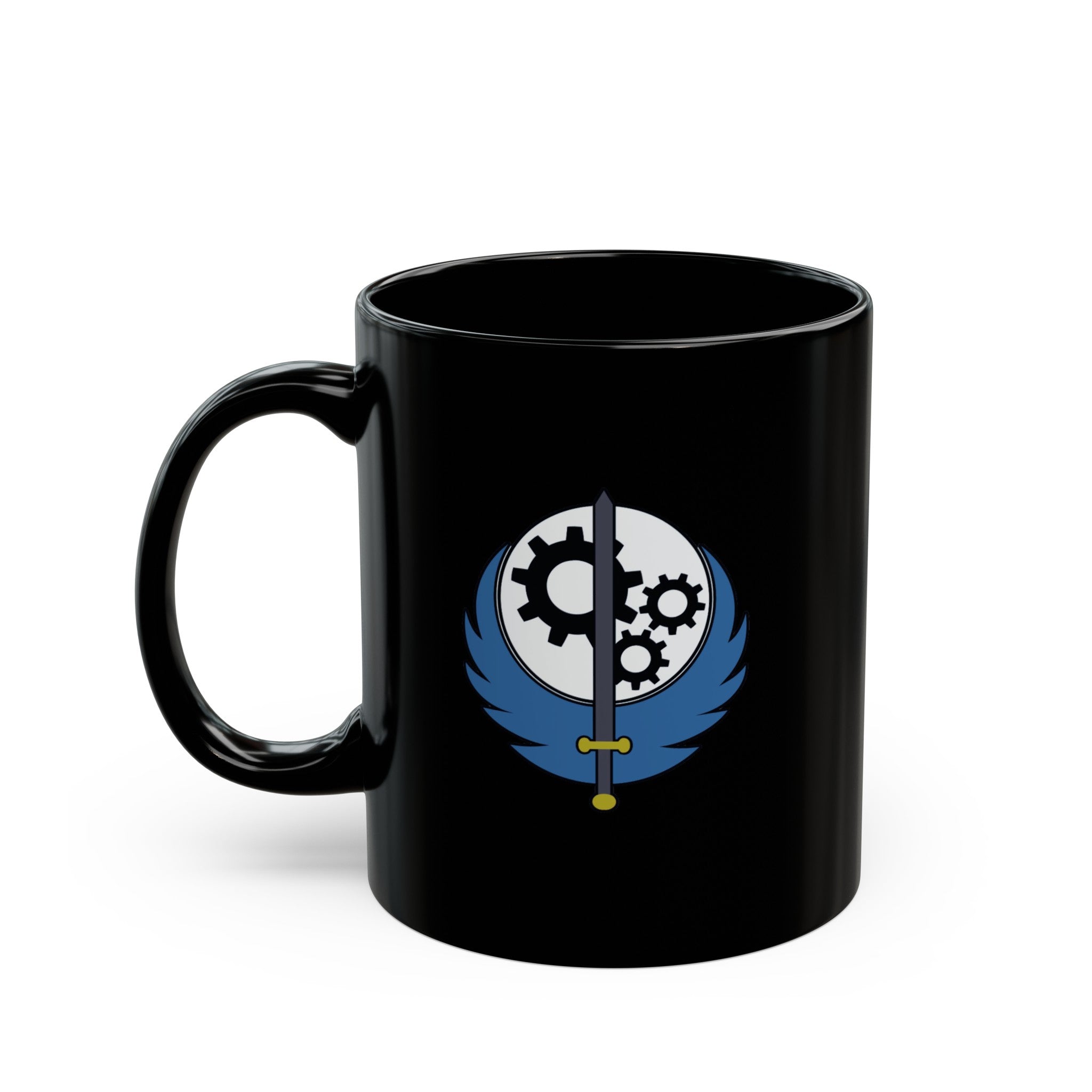 Fallout Brotherhood Of Steel - Fallout Brotherhood Of Steel Symbol Black Mug (Available in 11oz and 15oz)