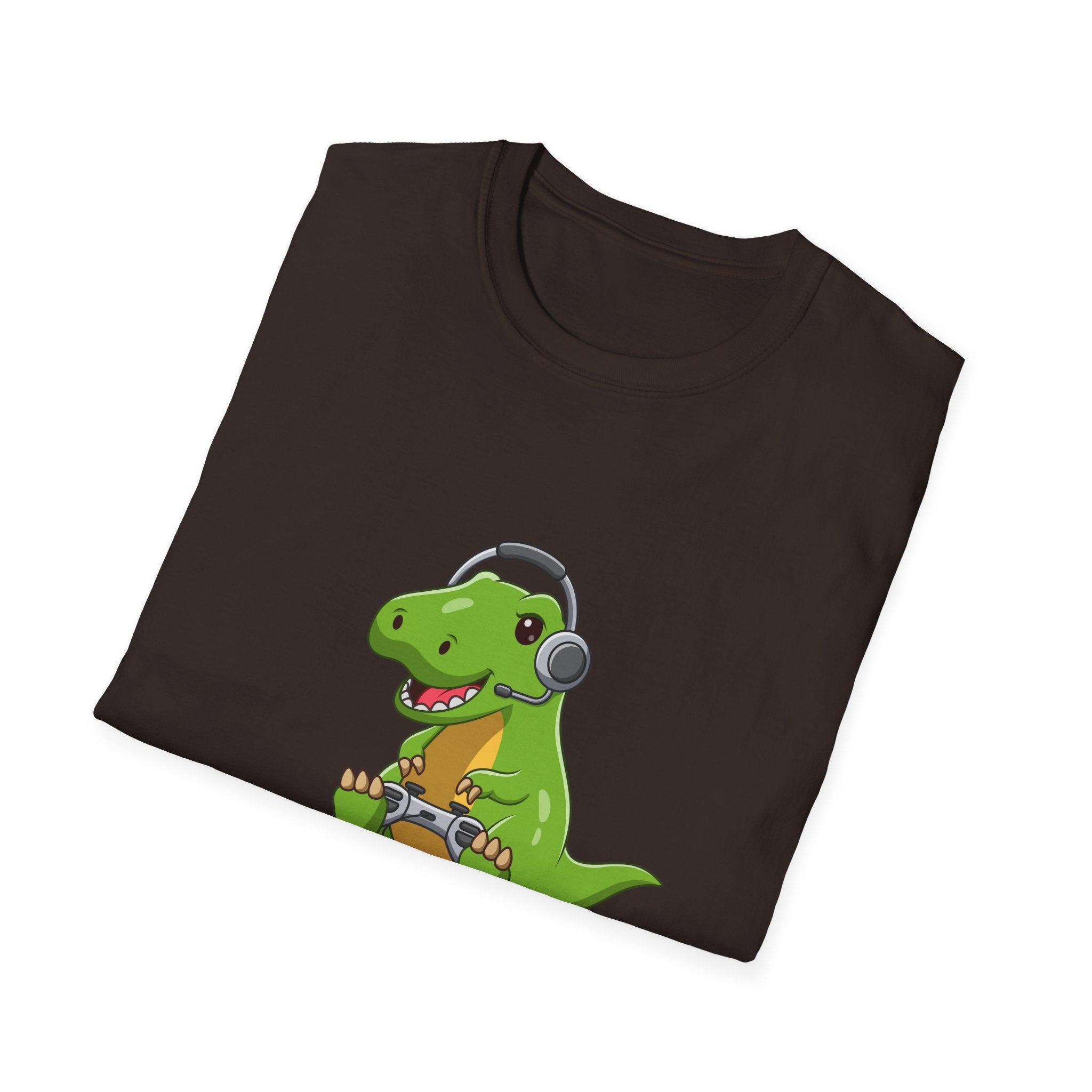 Dinosaur Playing Video Games T-Shirt – Fun & Unique Design for Gamers