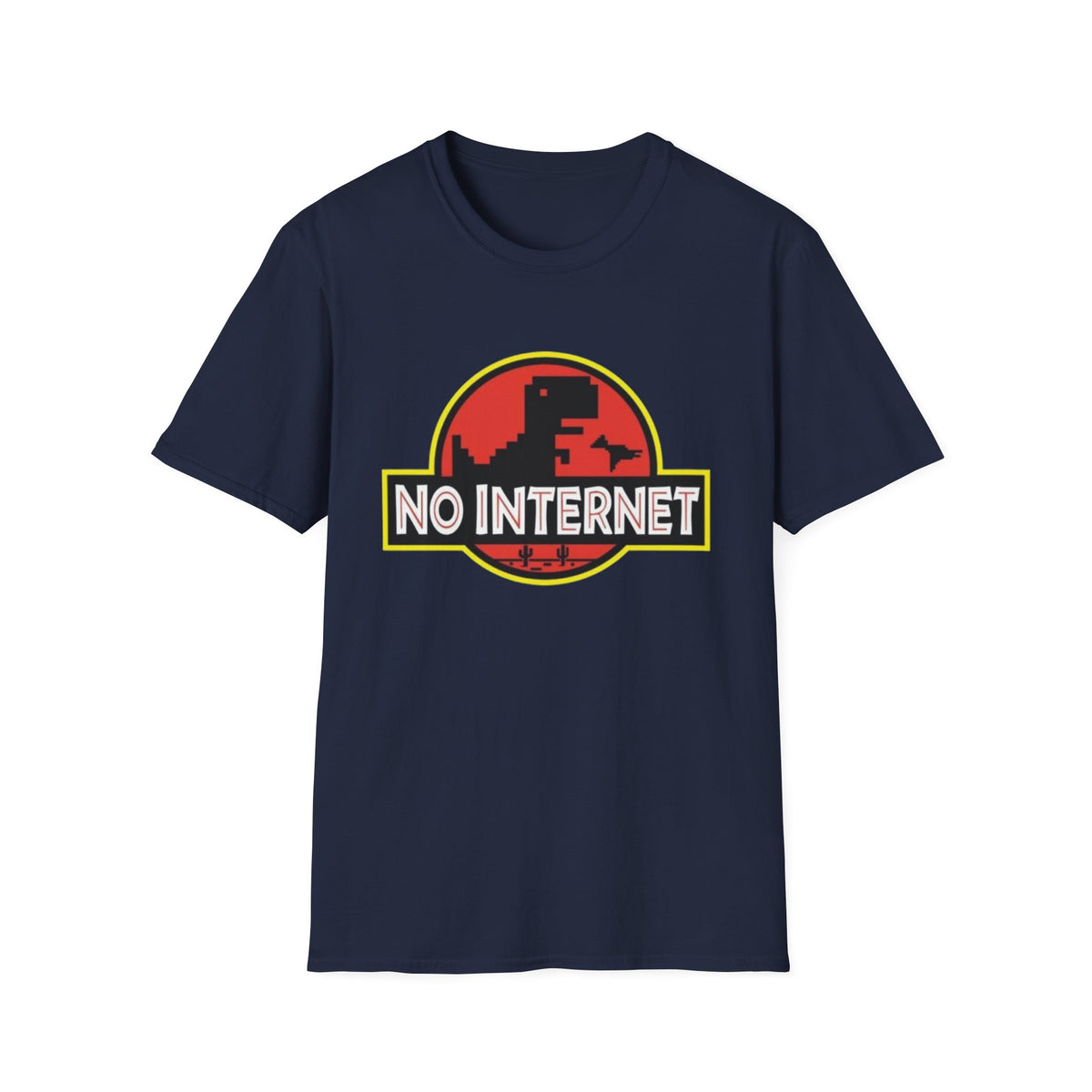 Funny Nerdy No Internet Dinosaur Computer Science Teacher T-Shirt
