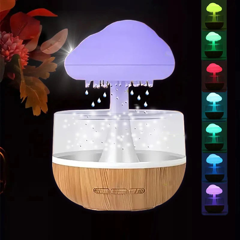 Rain Cloud Humidifier Colorful Mushroom Cloud Lamp Night Light