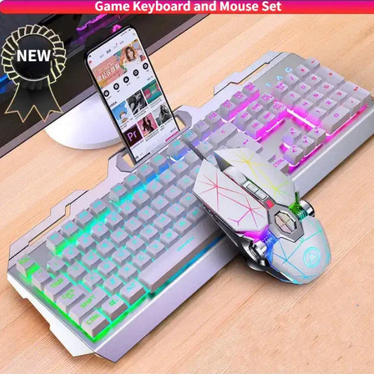 GX2 Wired Combo 104 Keys LED Light Changeable Waterproof RGB Backlit Gaming Mechanical Keyboard And Mouse Set for Desktop Laptop