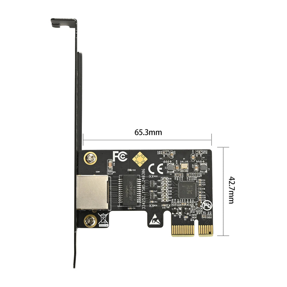 IOCREST 5G PCI-E to RJ45 Network Card, RTL8126, 10/100/5000Mbps