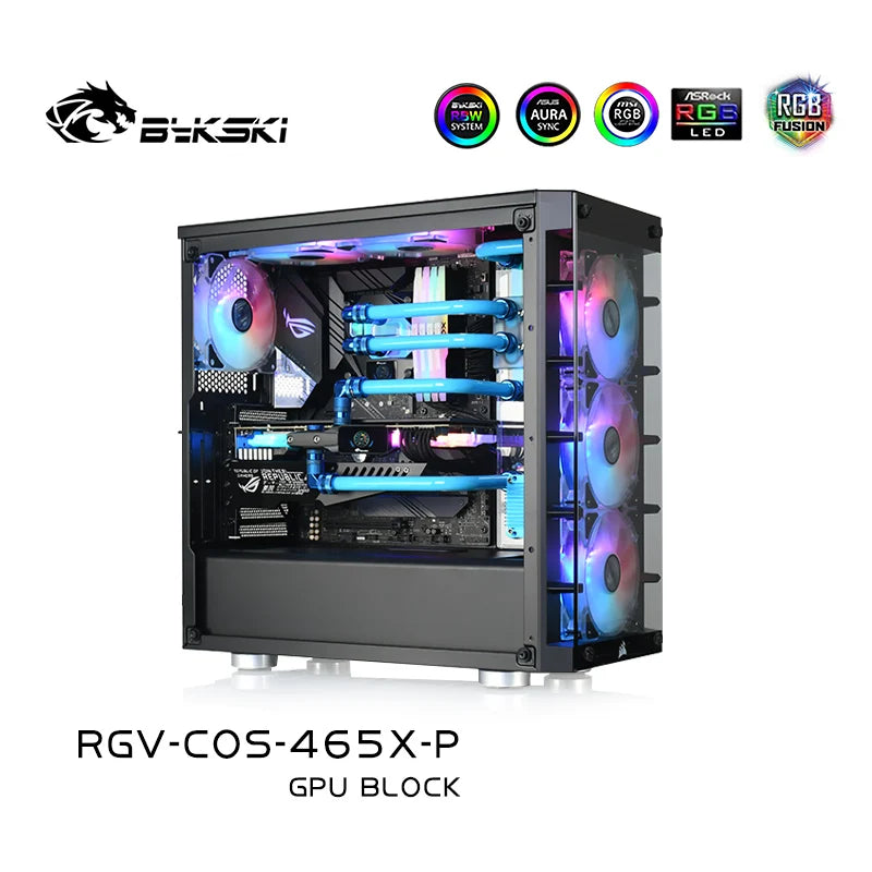 Bykski RGV-COS-465X-P Distro Plate For CORSAIR 465X Case , Waterway Board For CPU/GPU Water Cooling Block Support DDC Pump