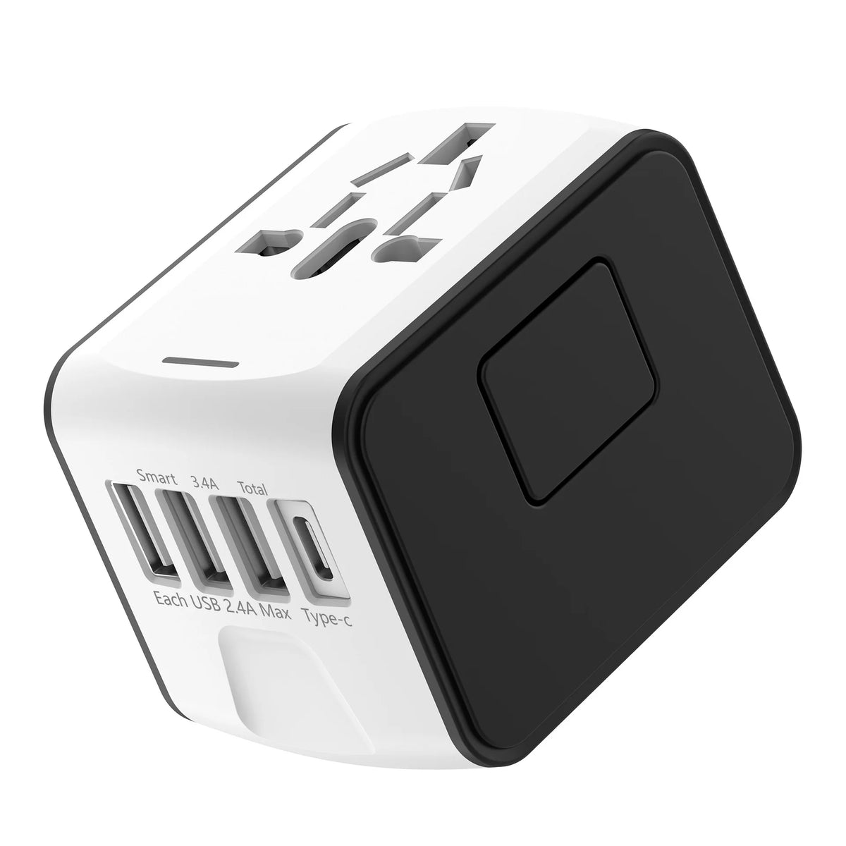 International Travel Adapter with 3 USB & Type-C Fast Charging Plugs
