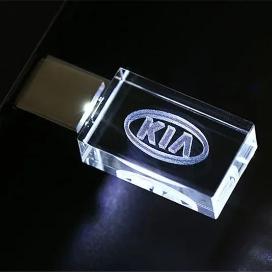 Custom Logo USB Crystal Flash Drive for 32GB, 64GB, &128GB
