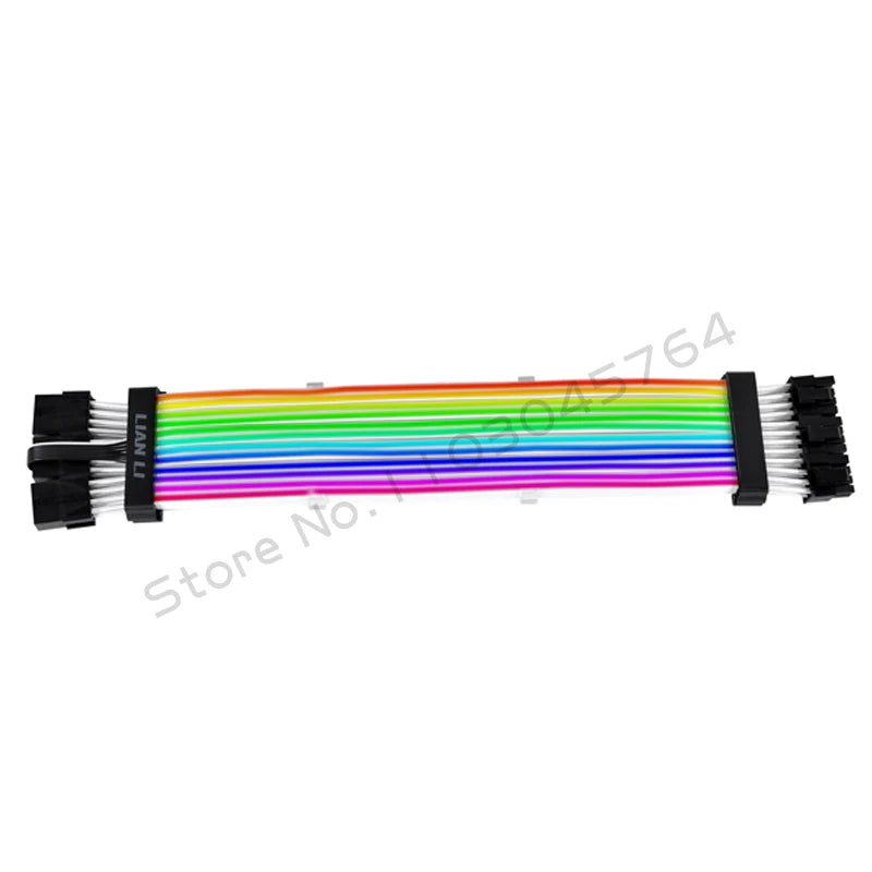 Lian Li Strimer Plus V1 Extension Cord Addressable RGB 24Pin ATX Power Cable GPU Triple 8Pin Silicone Rainbow Light Guide
