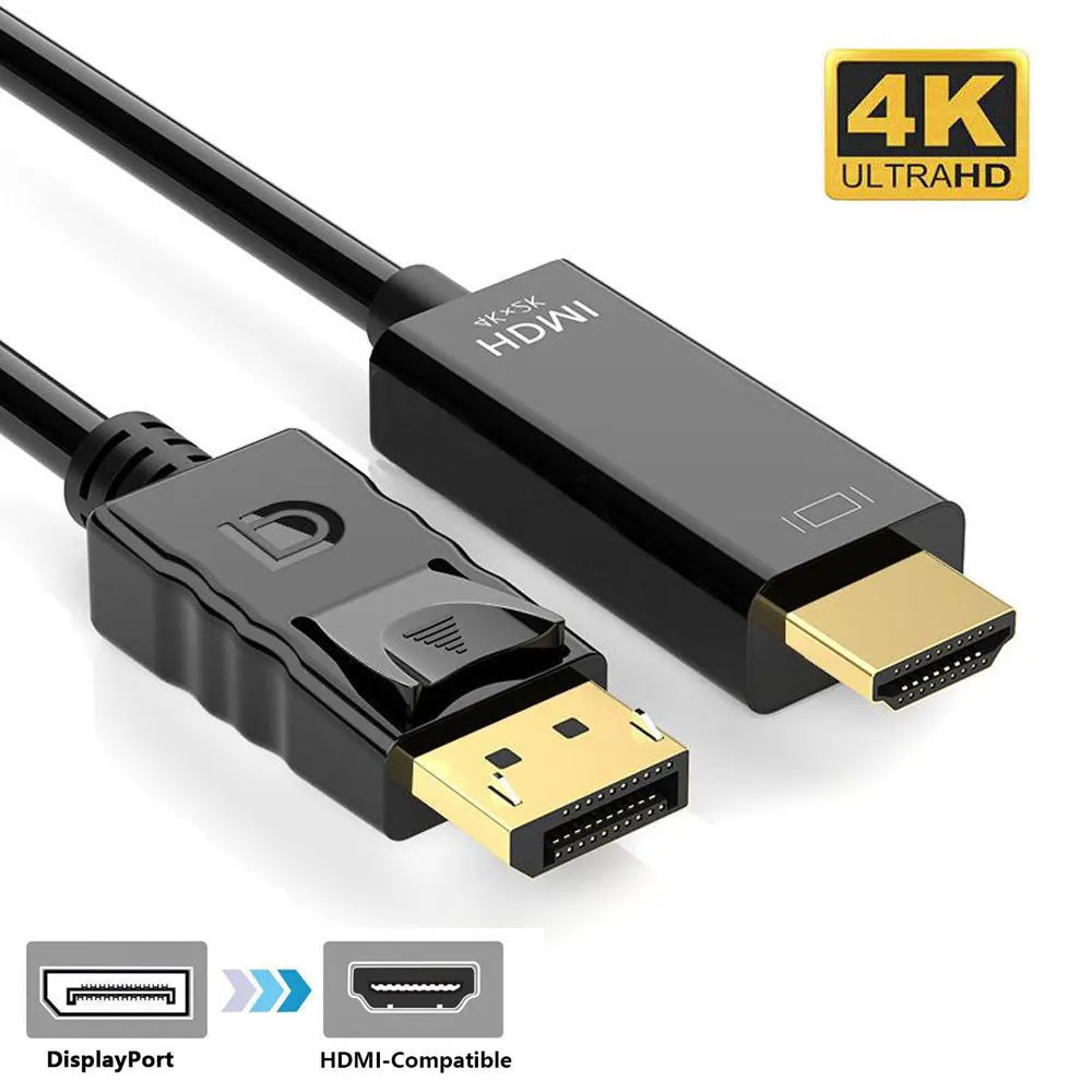 DP DisplayPort to HDMI-Compatible Adapter Connecto Converter 1.8m cable 2K 4K 1080P For desktop laptop PC TV monitor projector