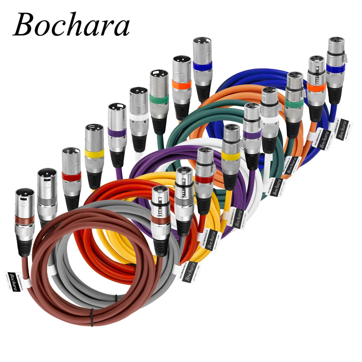 Bochara Colored XLR Cable (Male to Female) - OFC Shielded Audio Cable for Microphone, Mixer, Amplifier