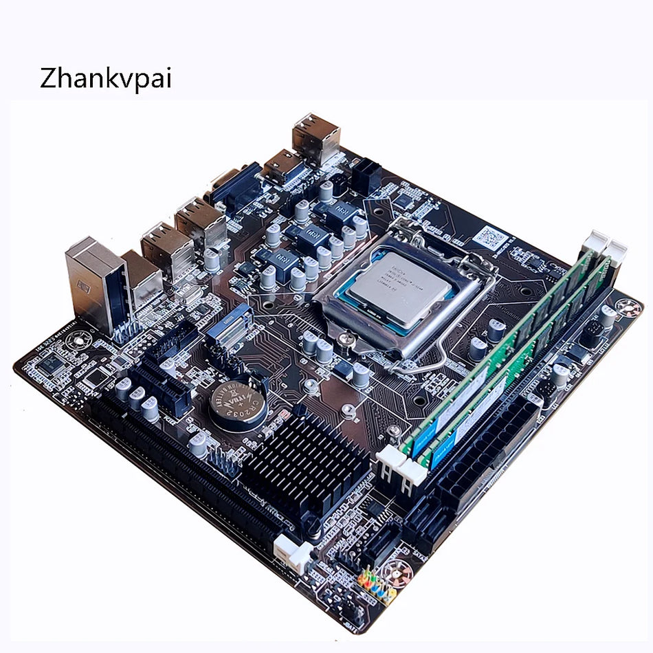 Zhankvpai H61 LGA1155 Desktop Motherboard for Intel Core i3-3240