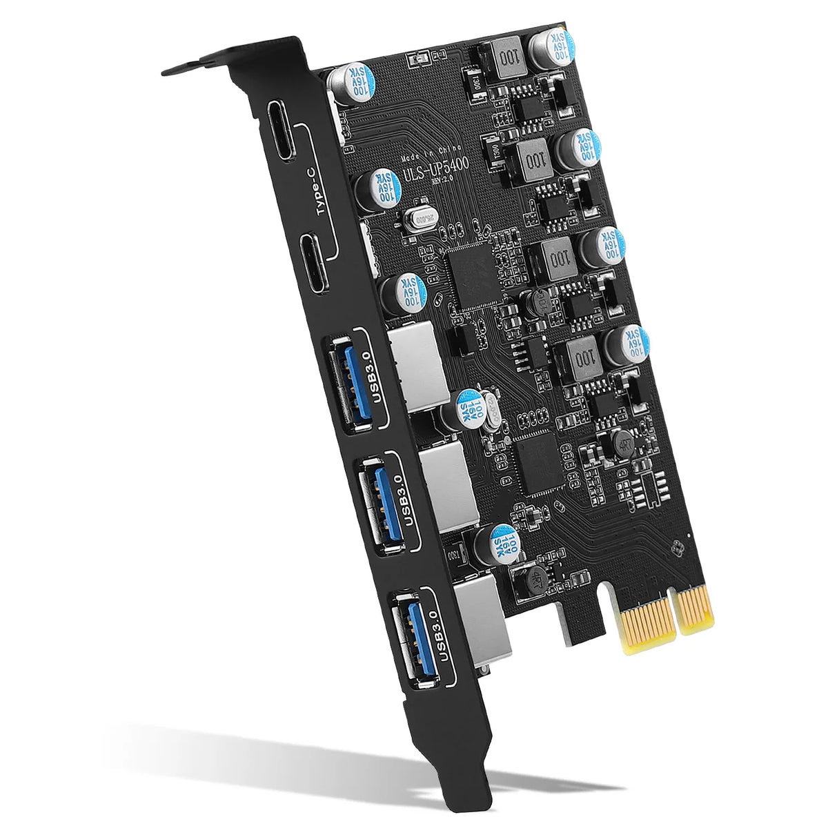 Expansion Card - 5Gbps USB 3.2, PCI-E Card Hub with USB-C & USB 3.0 Ports
