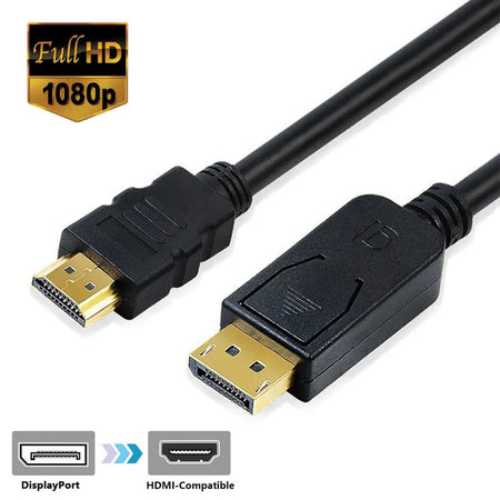 DP DisplayPort to HDMI-Compatible Adapter Connecto Converter 1.8m cable 2K 4K 1080P For desktop laptop PC TV monitor projector