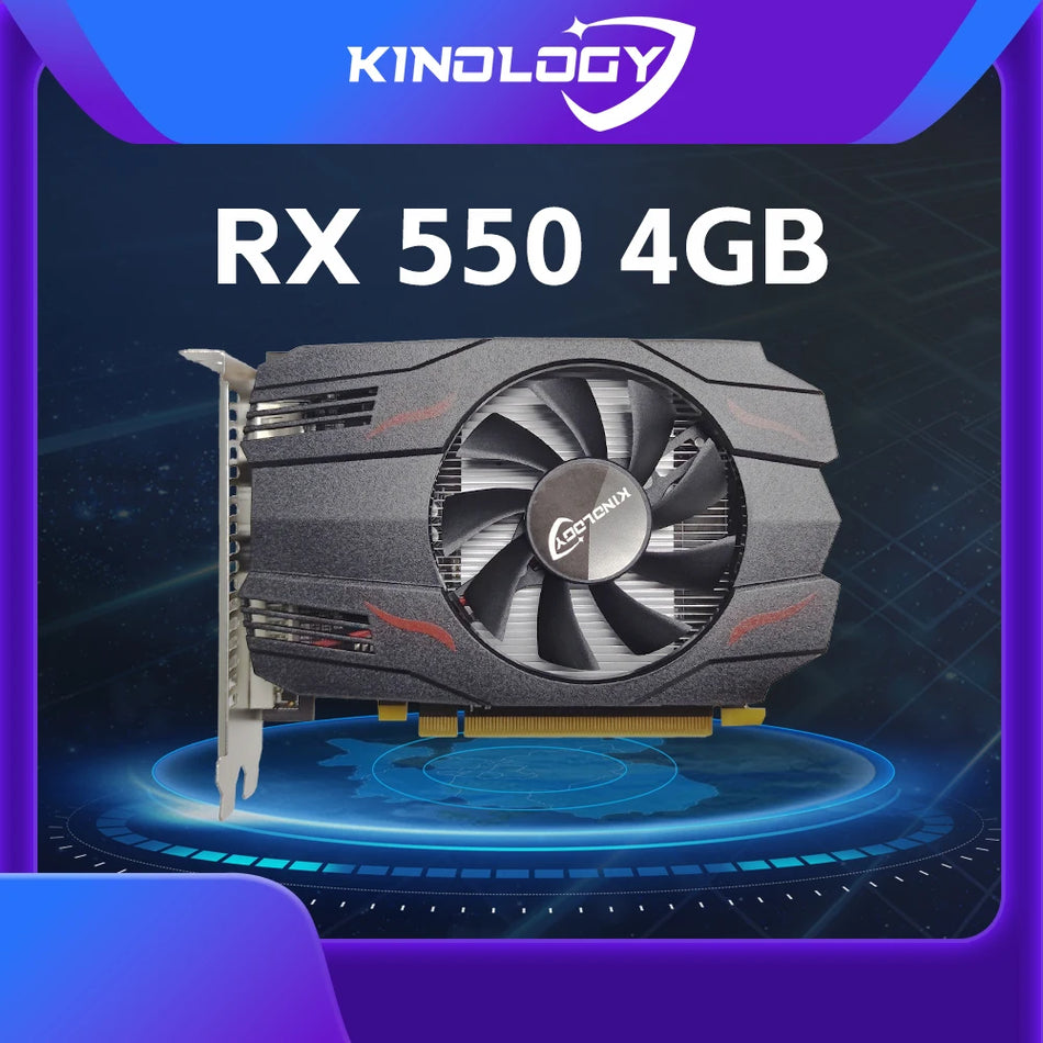 Kinology AMD RX 550 4GB GDDR5 Gaming Graphics Card HDMI