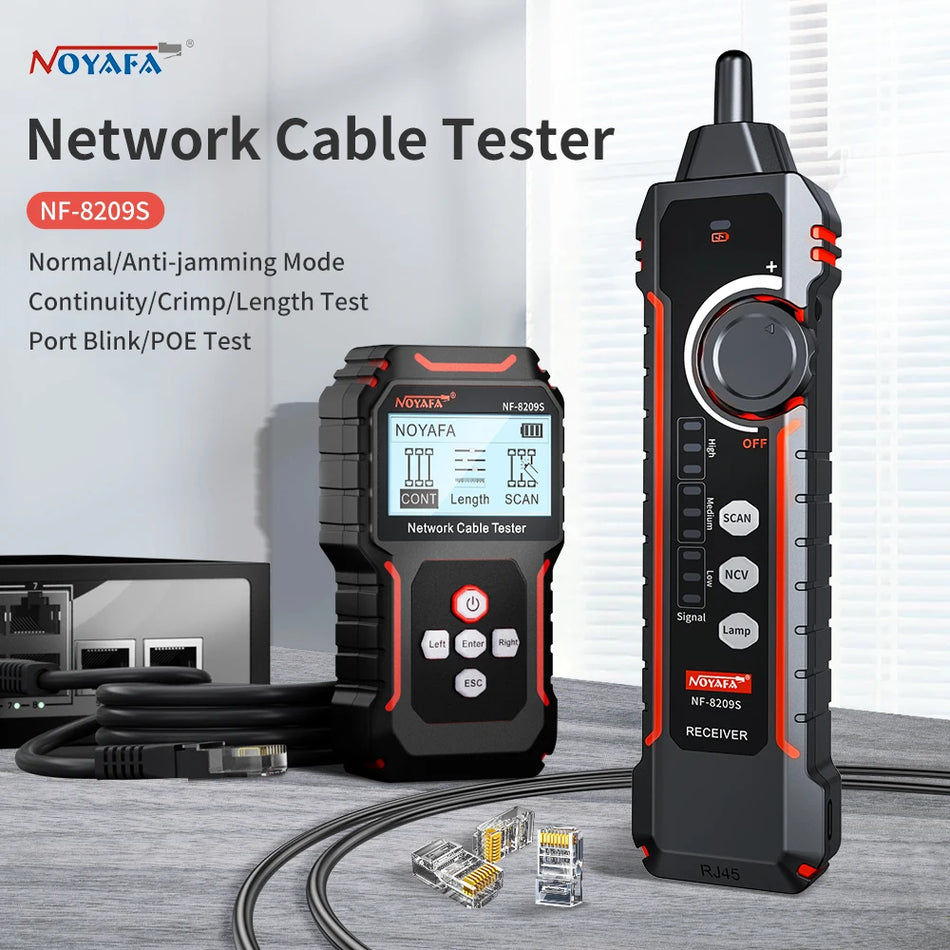 Wire Tracker & Cable Tester - Cat5/Cat6/PoE, NCV, LED Lamp, Network Tool