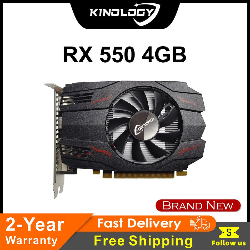 Kinology AMD RX 550 4GB GDDR5 Gaming Graphics Card HDMI