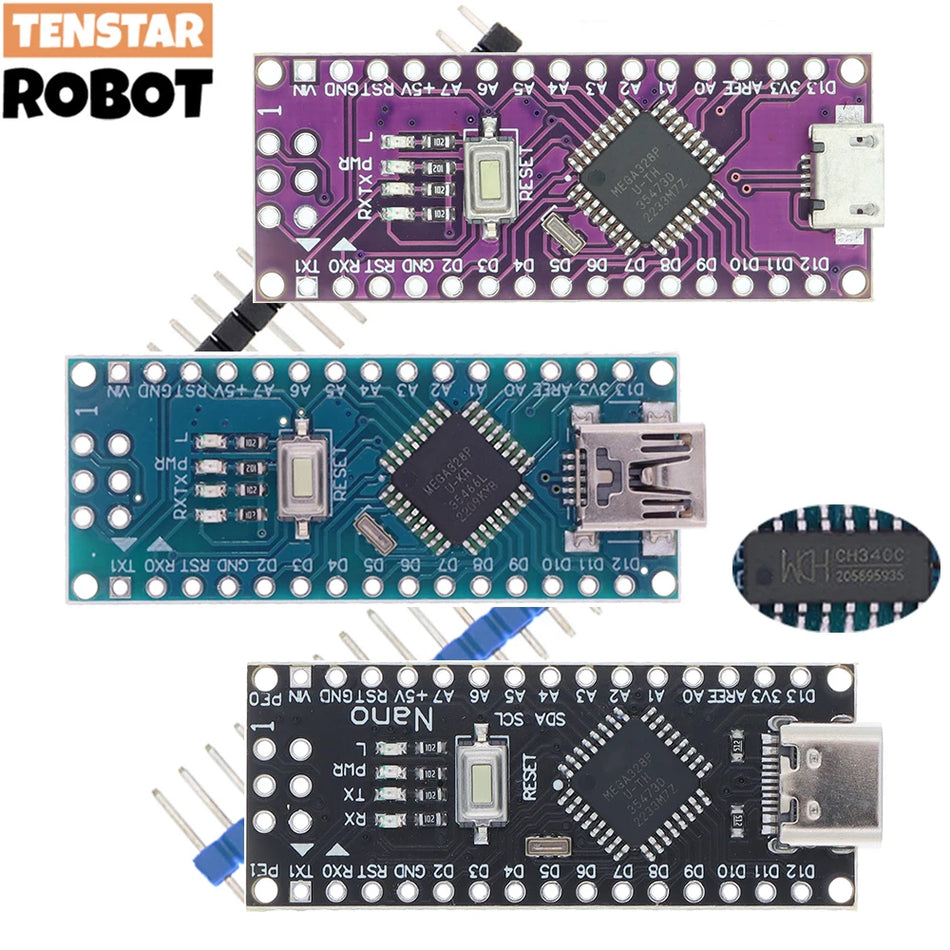 Nano 3.0 Controller With The Old Bootloader Mini Type-C Micro USB Compatible For Arduino nano CH340 Driver 16Mhz ATMEGA328P/168P