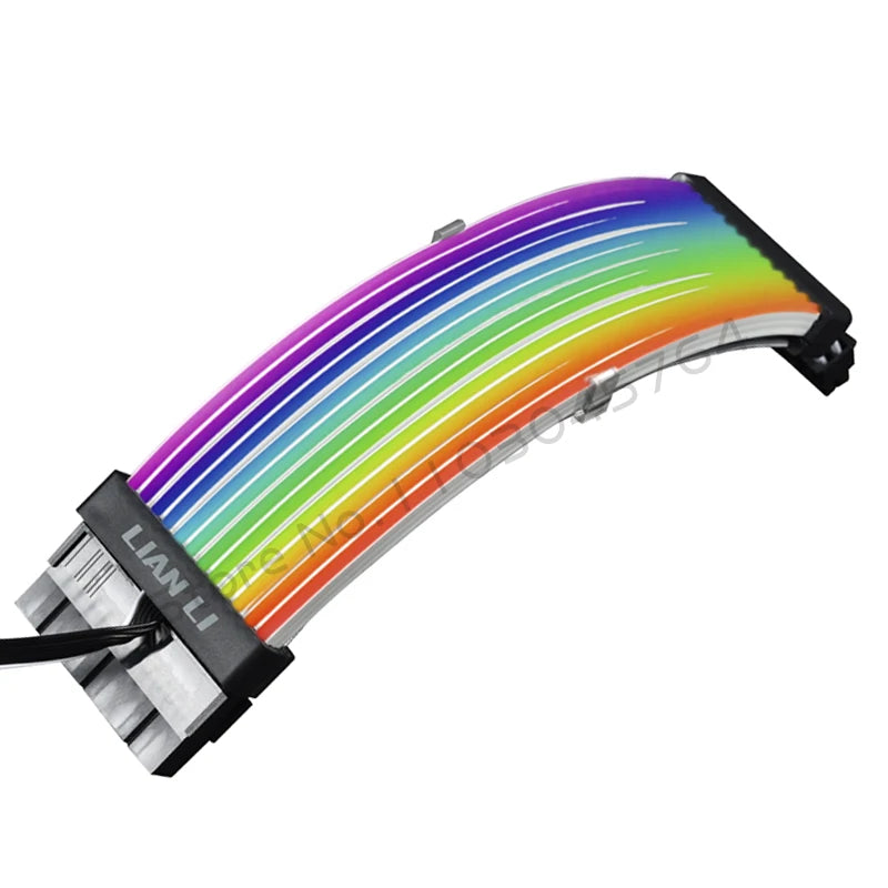 Lian Li Strimer Plus V1 Extension Cord Addressable RGB 24Pin ATX Power Cable GPU Triple 8Pin Silicone Rainbow Light Guide
