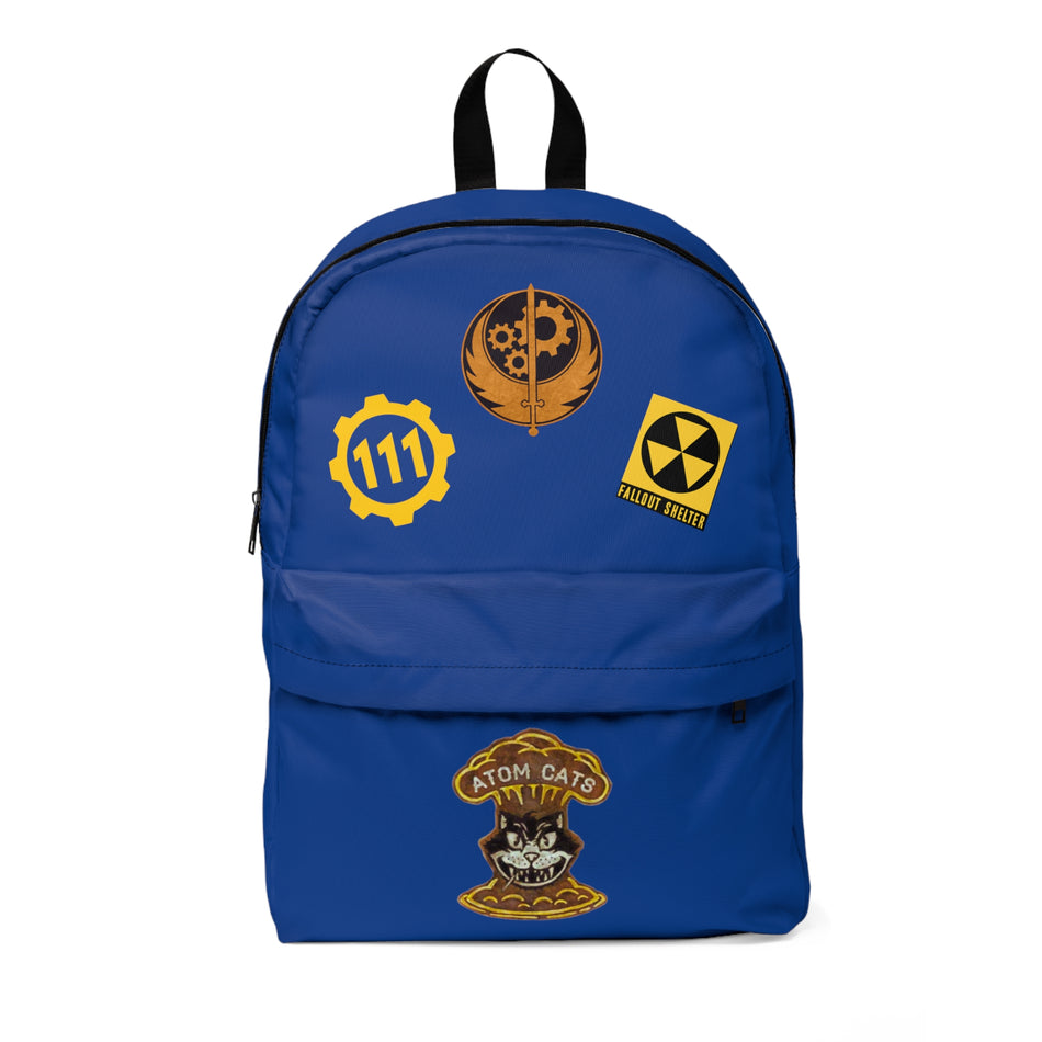 Fall Out Atom Cats Vault 111 Blue Unisex Classic Backpack Perfect for Gamers & Fallout Fans