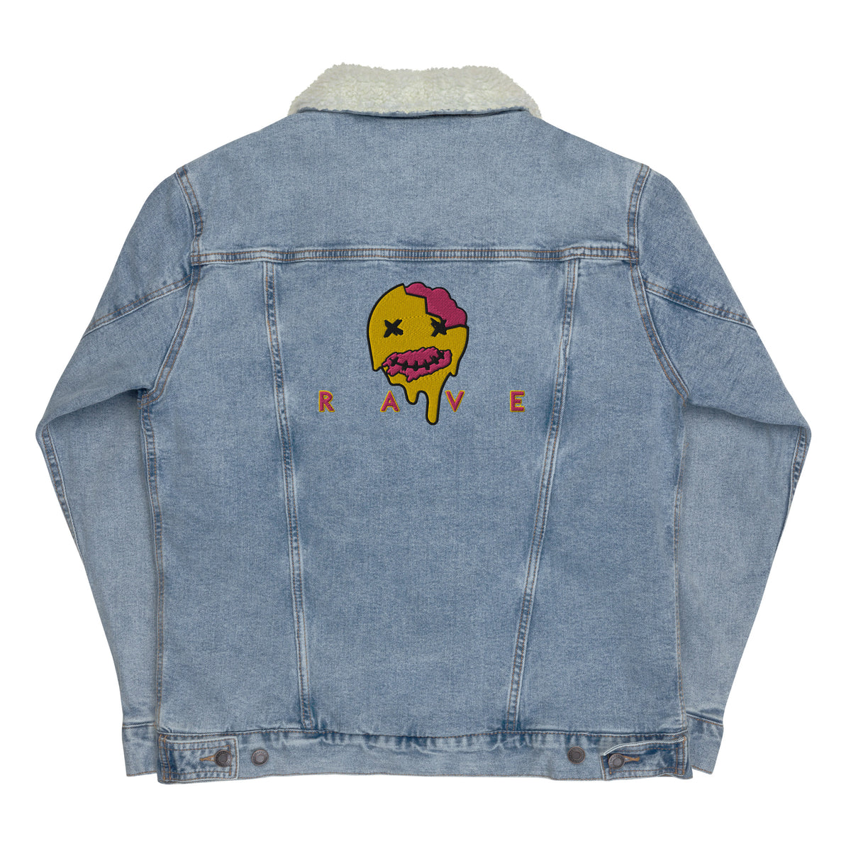 EDM Rave Unisex denim sherpa jacket