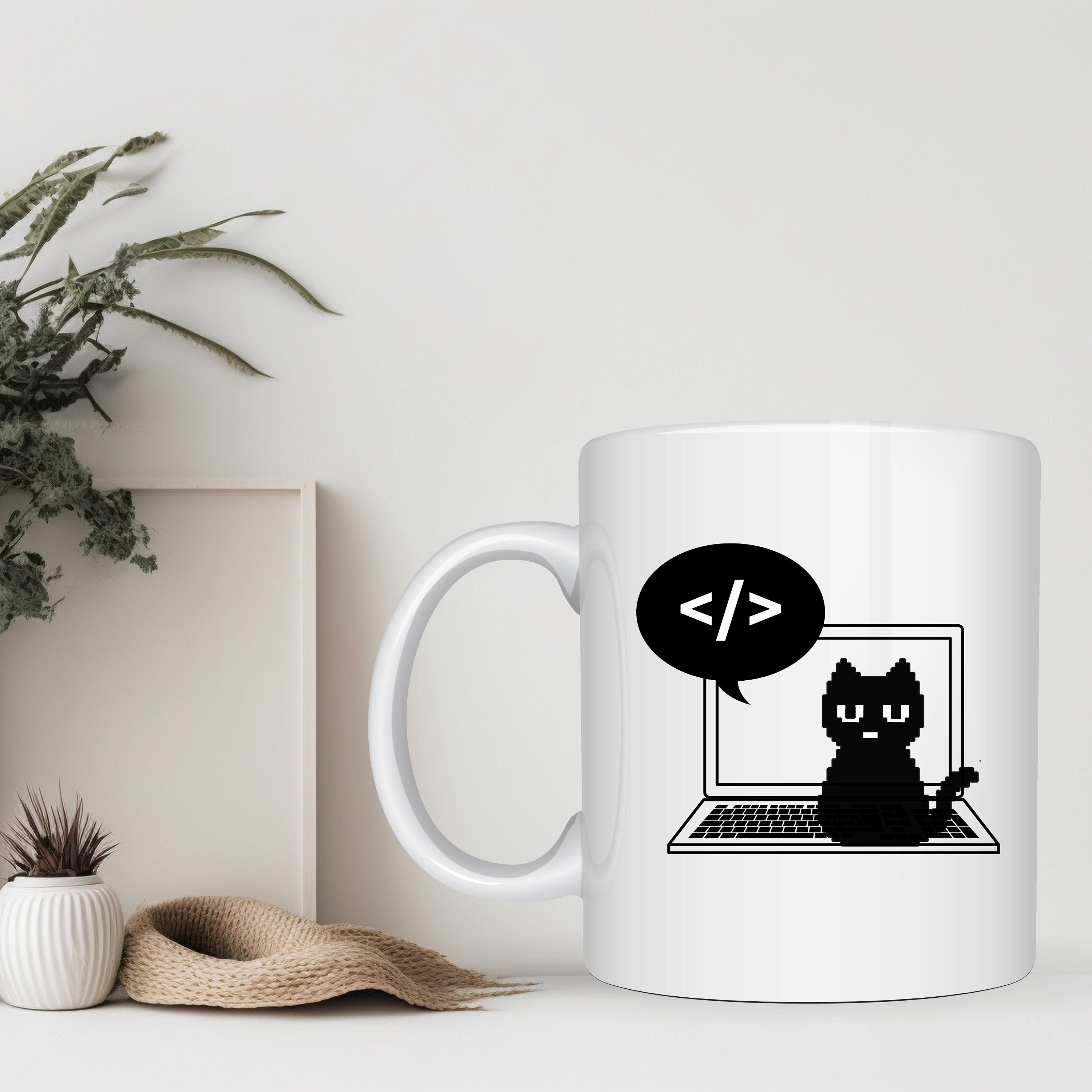 Cute Pixel Cat Coffee Mug