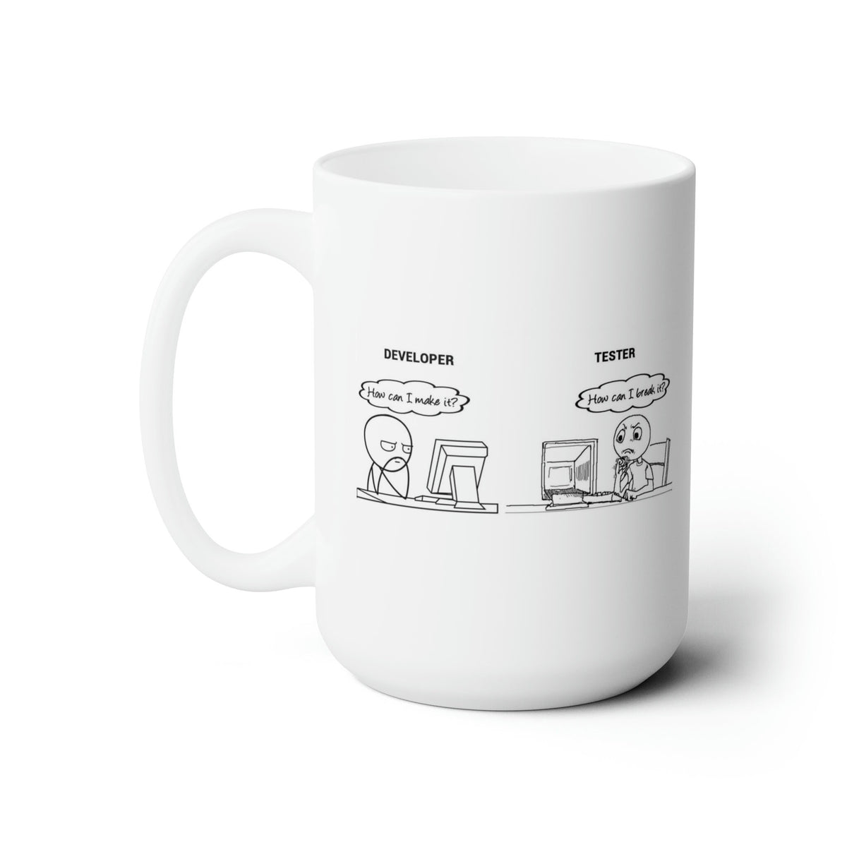 QA vs Developer Funny Mug